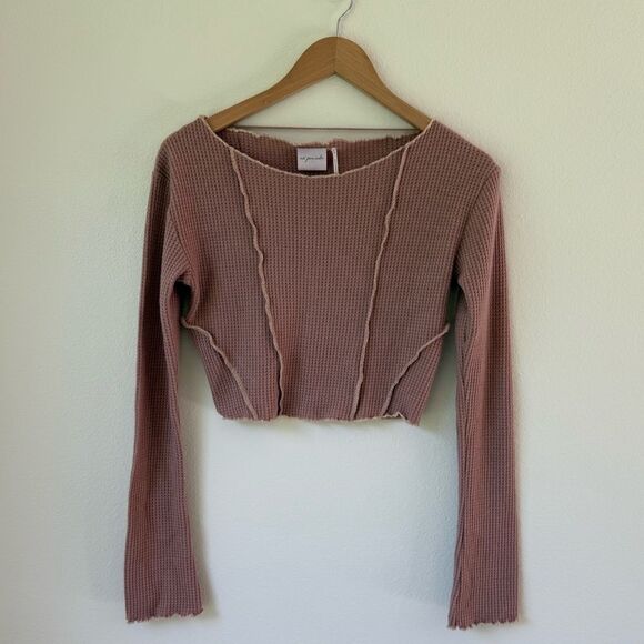 Urban Outfitters Out From Under Bella Thermal Seamed Long Sleeve | Rose | Medium - Picture 4 of 6